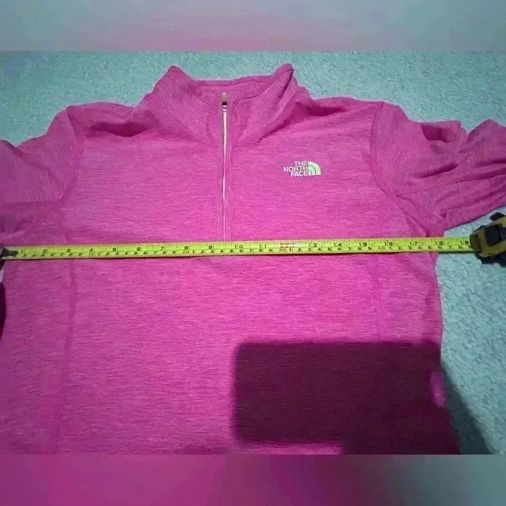 The North Face Quarter Zip Women’s Medium Pink/neon yellow 1/4 Zip long sleeve - Picture 10 of 12